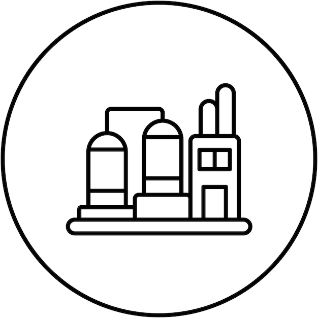 Vektorbild des Raffinerie-Symbols kann für die Fabrik verwendet werden