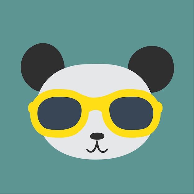 Vektorbild eines Pandas mit Brille.
