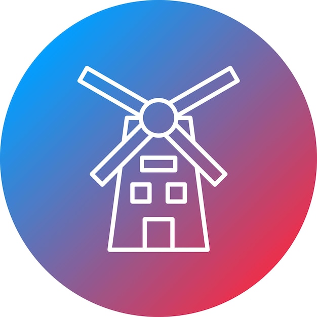 Vektor vektorbild mit windmühle-ikonen kann für ökologische produkte verwendet werden