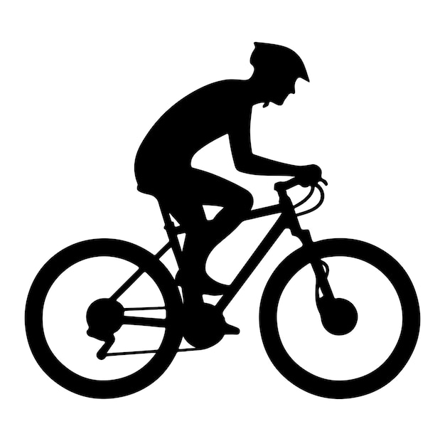 Vektorbild von fahrradfahrer- oder radfahrersilhouetten