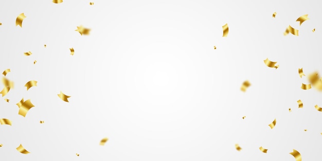Vektorbild von goldenem Konfetti für einen fröhlichen Partyhintergrund
