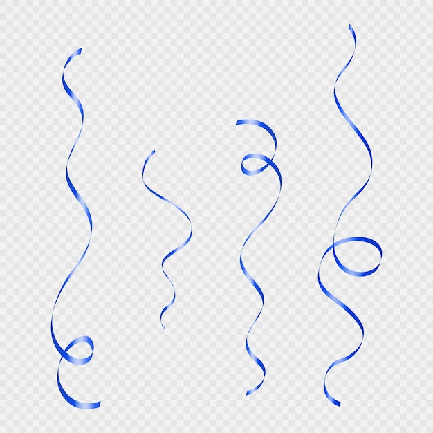 Vektor vektorblaue gekräuselte bänder serpentinenrealistischer satz