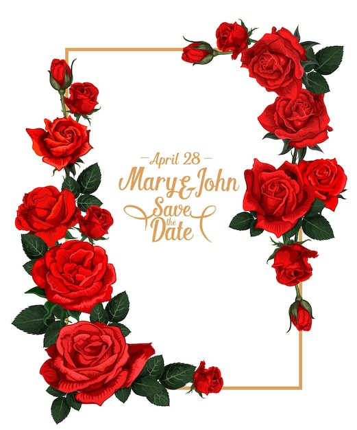 Vektorblumenhochzeits-Bilderrahmen