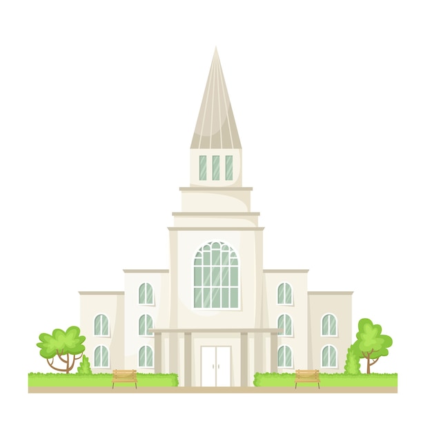Vektor vektordarstellung der mormonenkirche religiöses architektonisches gebäude flacher stil