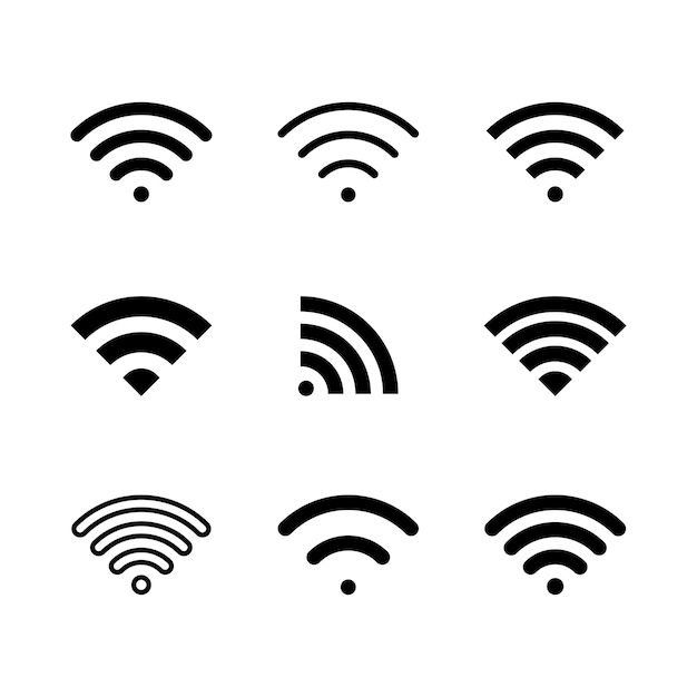 Vektordarstellung des Wi-Fi-Signalsatzes isoliert