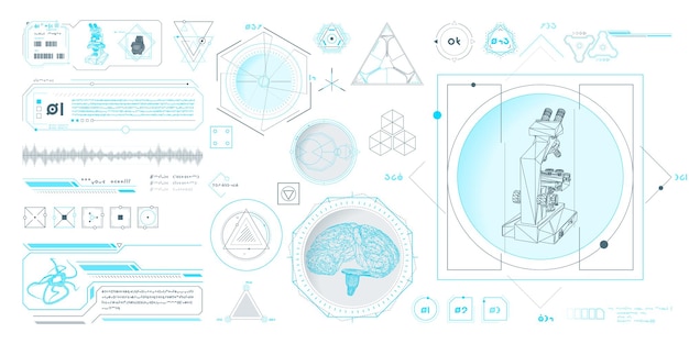 Vektor vektordatenelemente für infografiken der sci-fi-schnittstelle