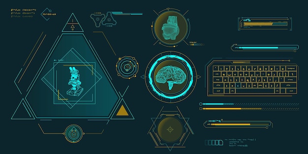 Vektordatenelemente für infografiken der sci-fi-schnittstelle