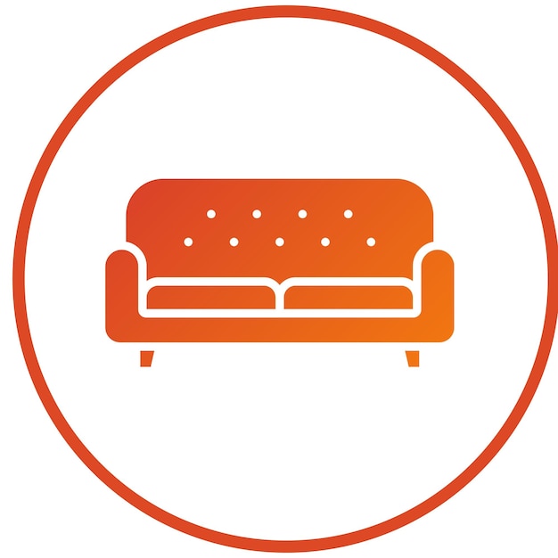 Vektordesign Sofa-Ikonen-Stil