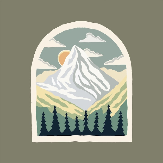 Vektordesign von Zermatt Matterhorn in der Schweiz