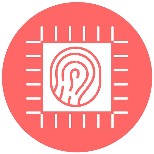 Vektorentwurf biometrischer cpu-ikonen-stil