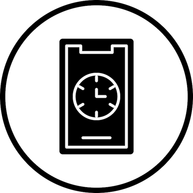 Vektorentwurf der Ikonen der mobilen Uhr