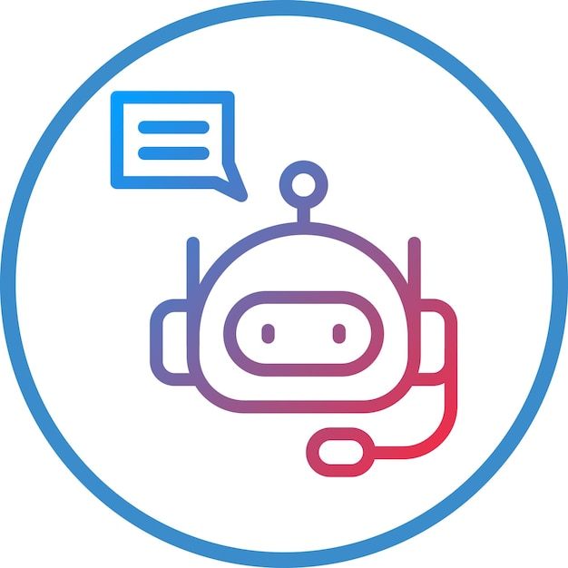 Vektorentwurf des Chatbot-Ikonenstils