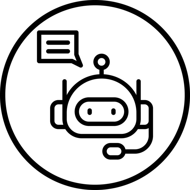 Vektorentwurf des Chatbot-Ikonenstils