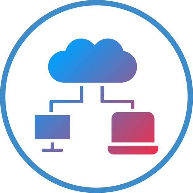 Vektorentwurf des Cloud-Speicher-Ikonenstils