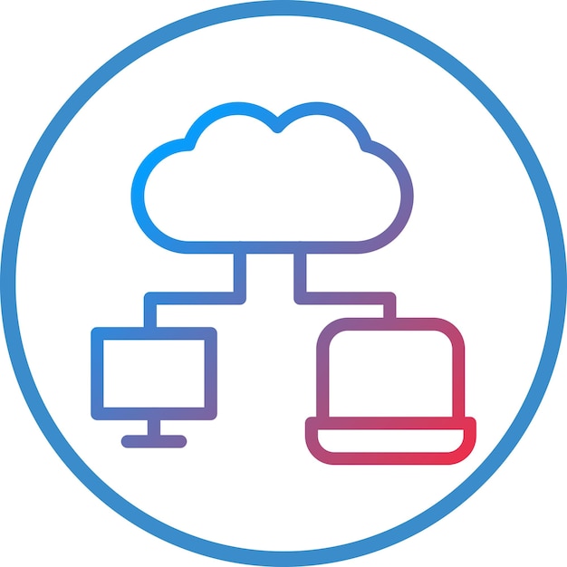 Vektorentwurf des Cloud-Speicher-Ikonenstils