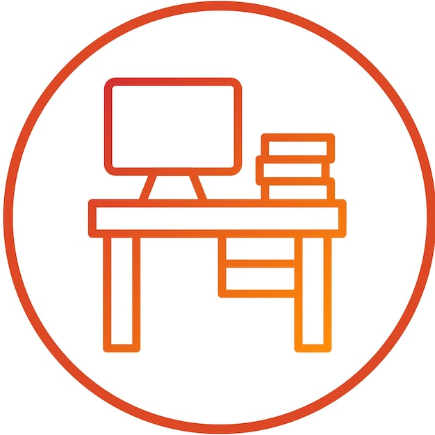 Vektorentwurf des Computer-Schreibtisch-Ikonenstils
