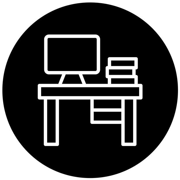 Vektorentwurf des Computer-Schreibtisch-Ikonenstils