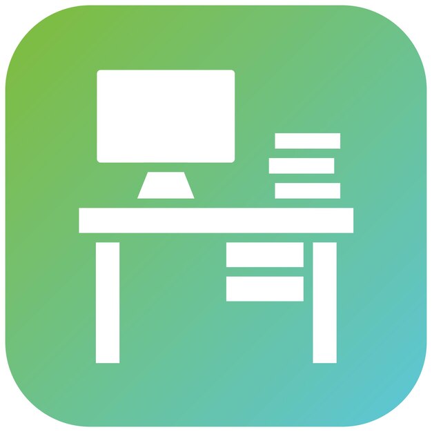 Vektorentwurf des Computer-Schreibtisch-Ikonenstils
