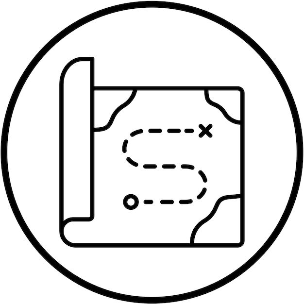 Vektorentwurf des Ikonenstils der Schatzkarte