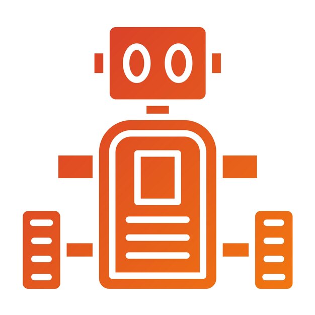Vektorentwurf des Ikonenstils des mobilen Robots
