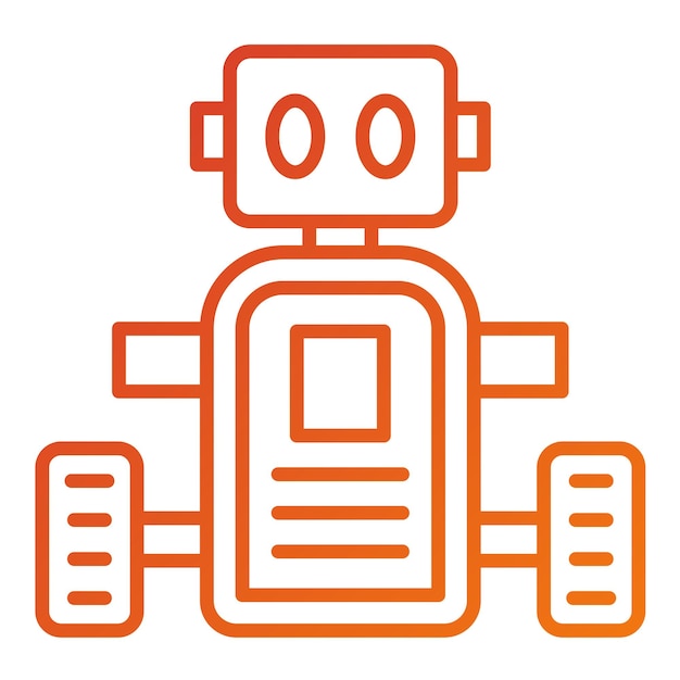 Vektorentwurf des Ikonenstils des mobilen Robots