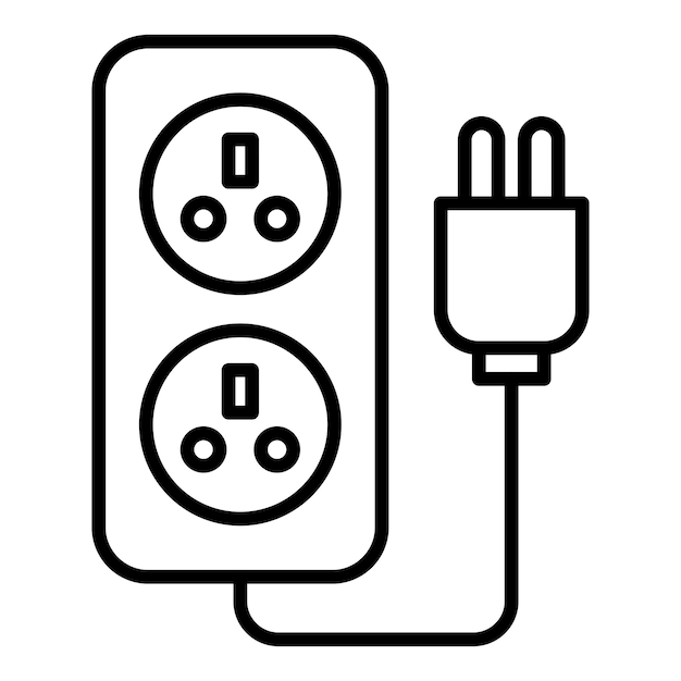 Vektorentwurf des Power-Socket-Ikonenstils