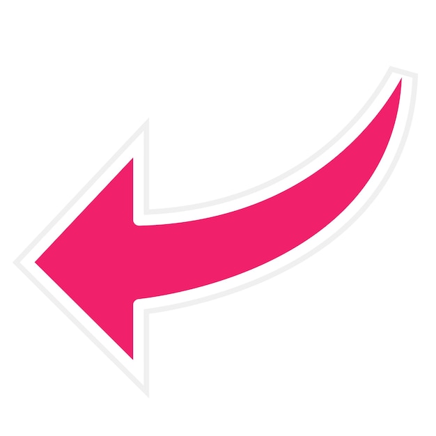 Vektorentwurf gekrümmter linker Icon-Stil