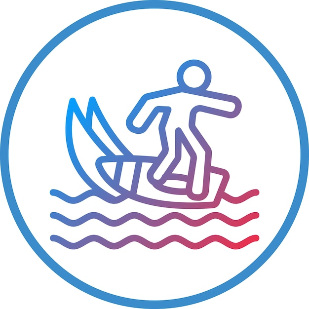 Vektor vektorentwurf person surfen icon stil