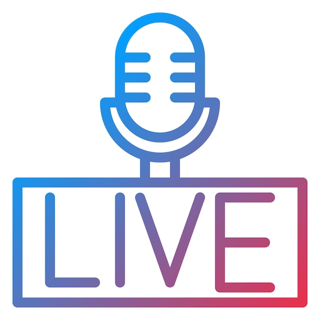 Vektorentwurf von Live-Podcast-Ikonen