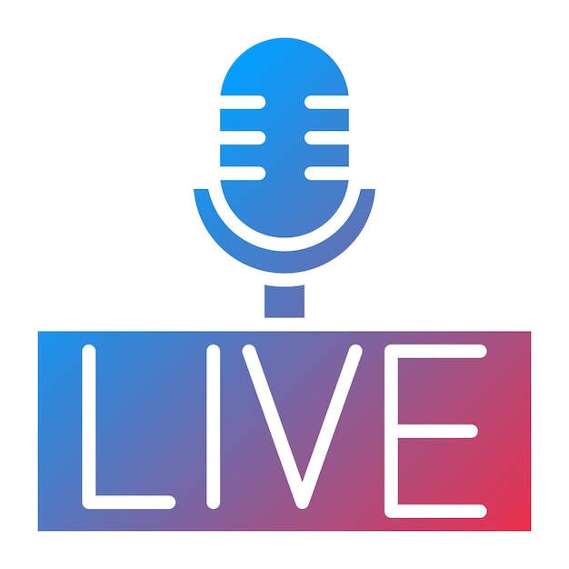 Vektorentwurf von Live-Podcast-Ikonen