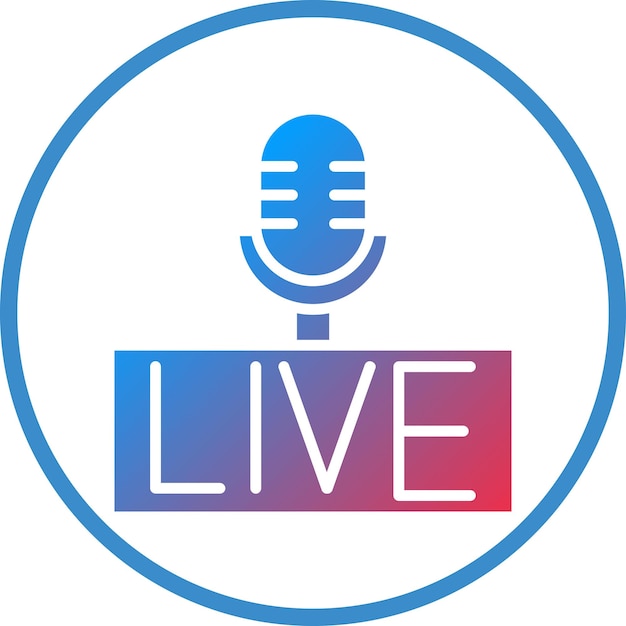 Vektorentwurf von Live-Podcast-Ikonen
