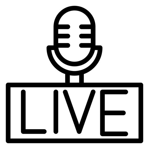 Vektorentwurf von Live-Podcast-Ikonen