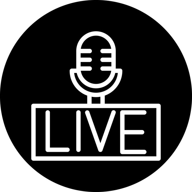 Vektorentwurf von Live-Podcast-Ikonen