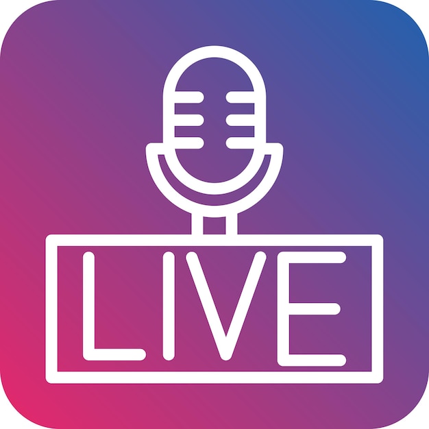 Vektorentwurf von Live-Podcast-Ikonen