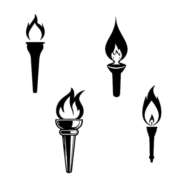 Vektorfackel flache Design-Silhouette