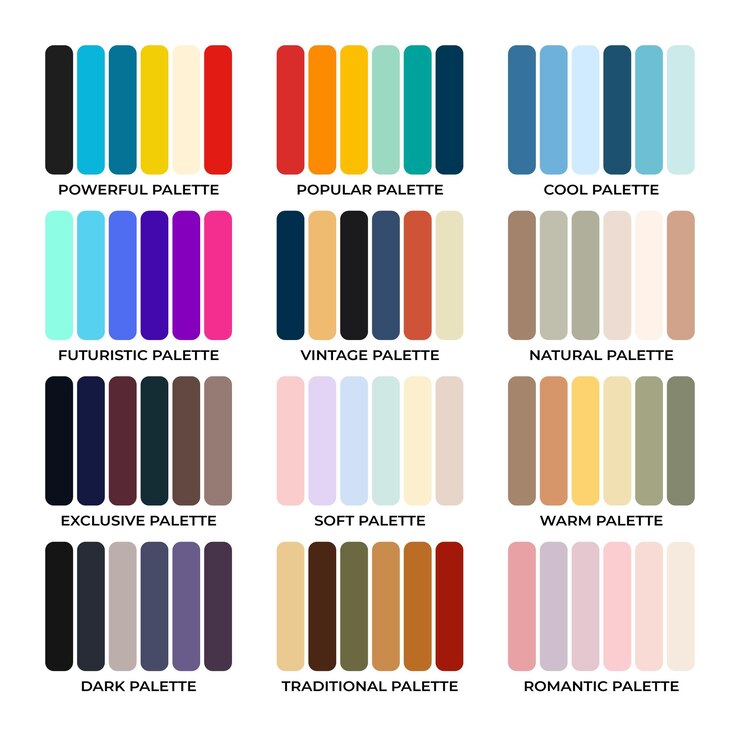 Vektor vektorfarbe palette set design vorlage mehrfarbe