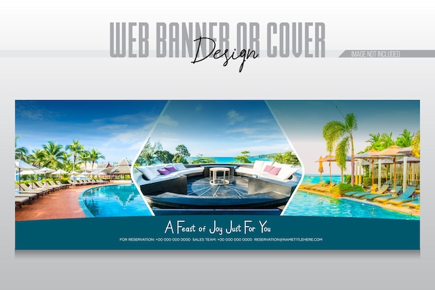 Vektor vektorfarbige hotel-web-banner-vorlage