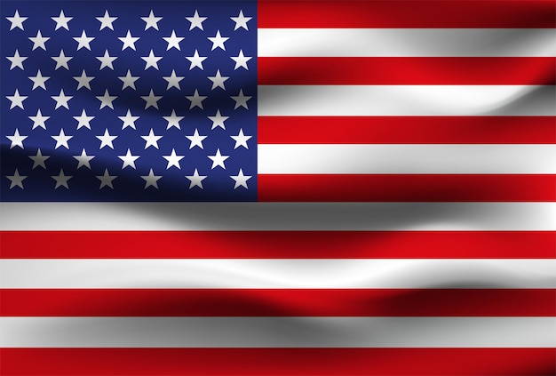 Vektorflagge der USA. Hintergrund der wehenden Flagge der Vereinigten Staaten