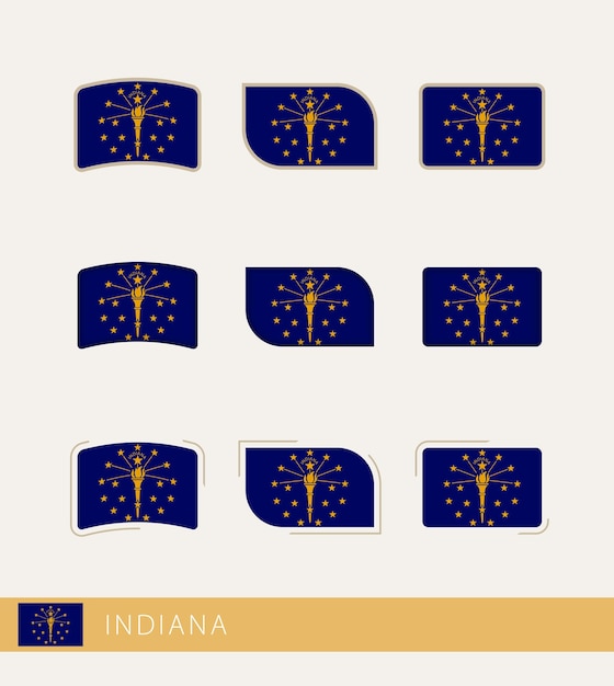 Vektorflaggen von indiana sammlung von indiana-flaggen