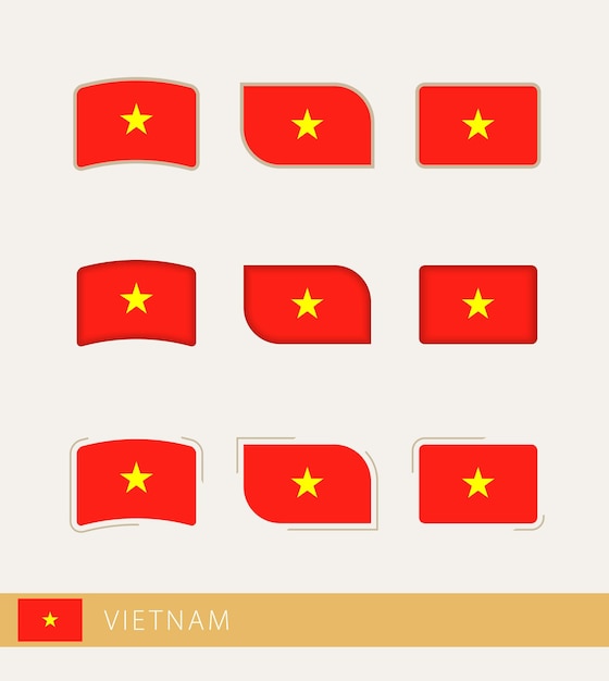 Vektorflaggen von vietnam sammlung von vietnam-flaggen