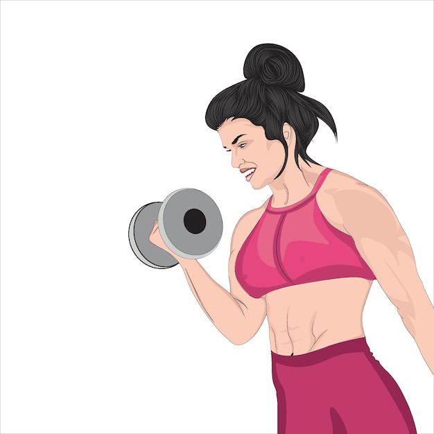 Vektorfrauen-Bodybuilderkunst