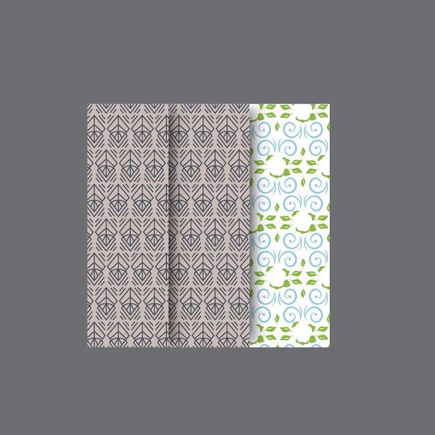 Vektorgeometrische nahtlose Muster Trendsatz von abstrakten, eleganten, farbenfrohen Hintergründen mit Minim