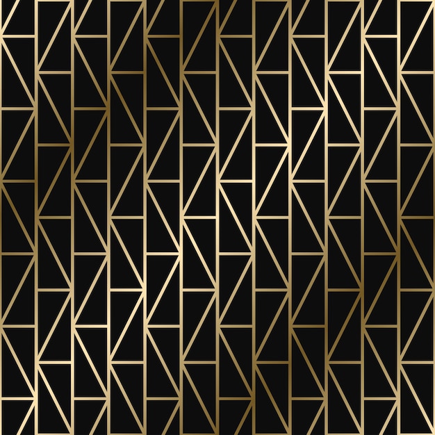 Vektorgeometrisches art-deco-muster nahtloses luxus-gold-gradientendesign reicher ornamentaler hintergrund