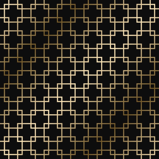 Vektorgeometrisches art-deco-stilmuster nahtloses luxus-gold-gradientendesign reicher hintergrund