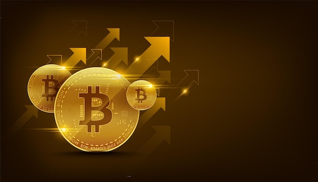 Vektorgoldenes Bitcoin-Blockchain-Technologiekonzept