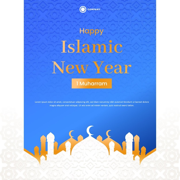 Vektorgradienten-Illustrationsvorlage für die Feier des islamischen Neujahrs