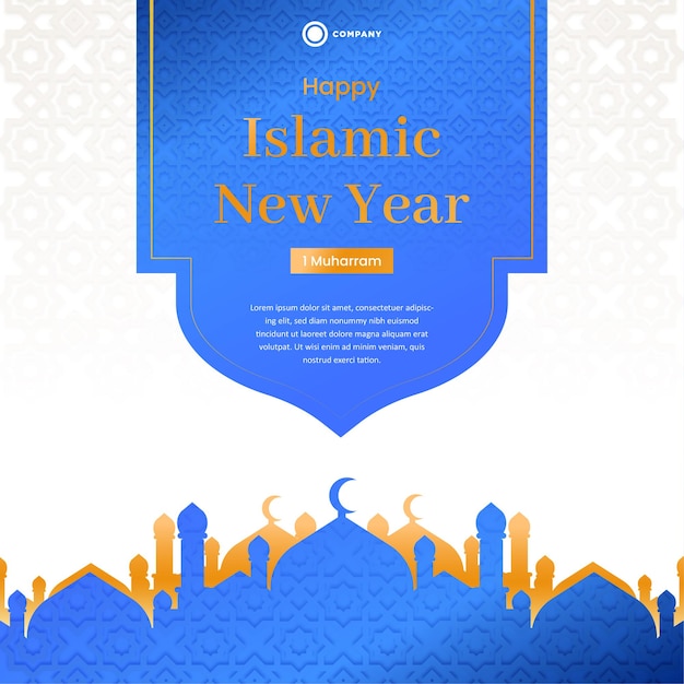 Vektorgradienten-Illustrationsvorlage für die Feier des islamischen Neujahrs