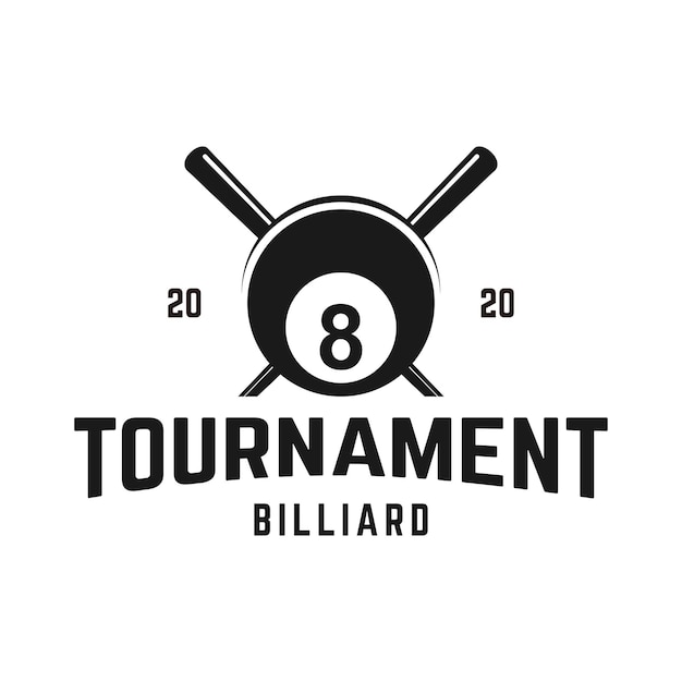 Vektorgrafik der billard-vintage-logo-designvorlage