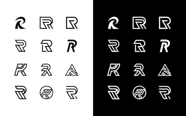 Vektor vektorgrafik der designvorlage für den abstrakten anfangsbuchstaben r, bearbeitbar und in der größe veränderbar, eps 10