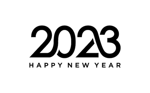 Vektorgrafik der Logo-Designvorlage für ein frohes neues Jahr 2023